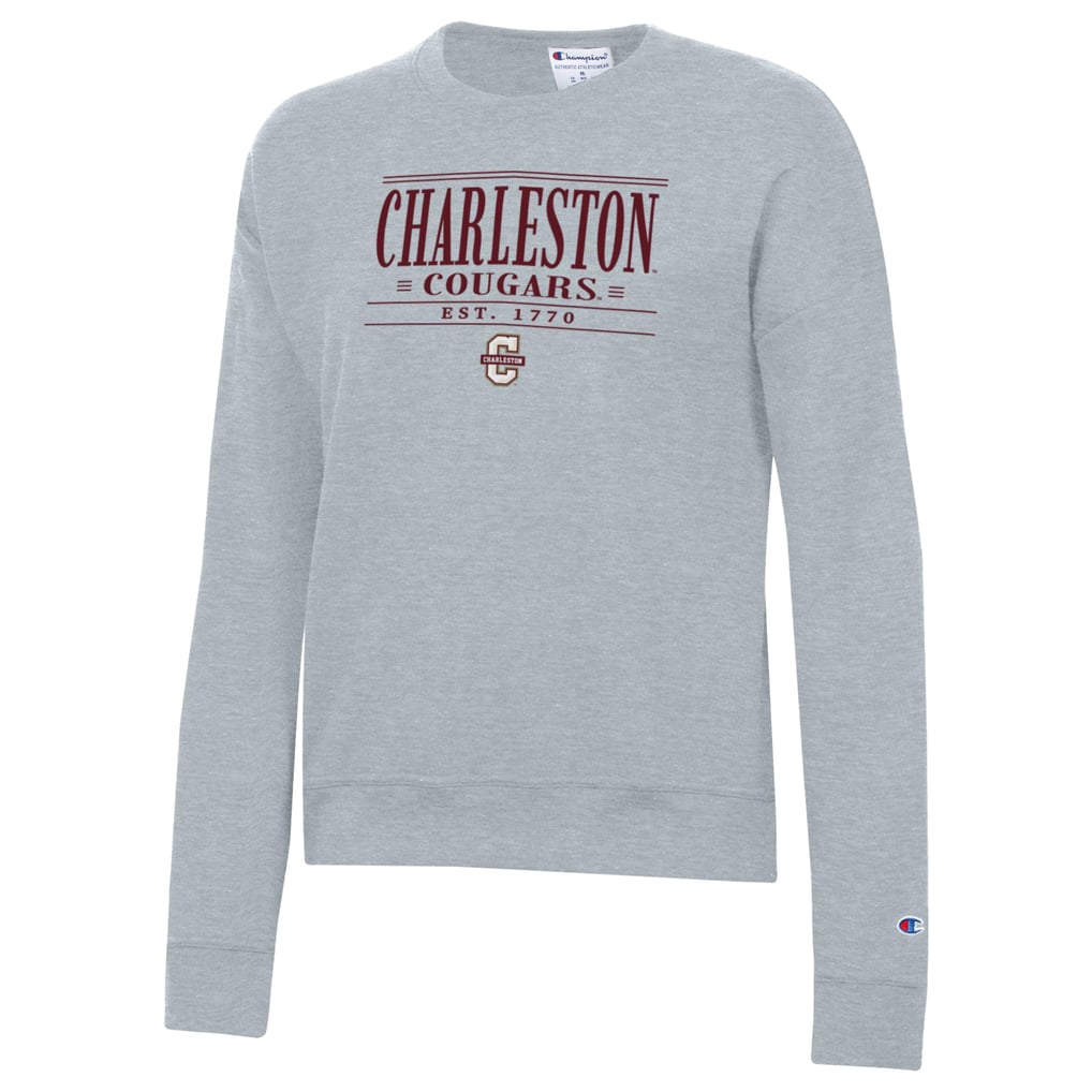  Charleston Cougars Champion Women's Powerblend Pullover Sweatshirt - Gray